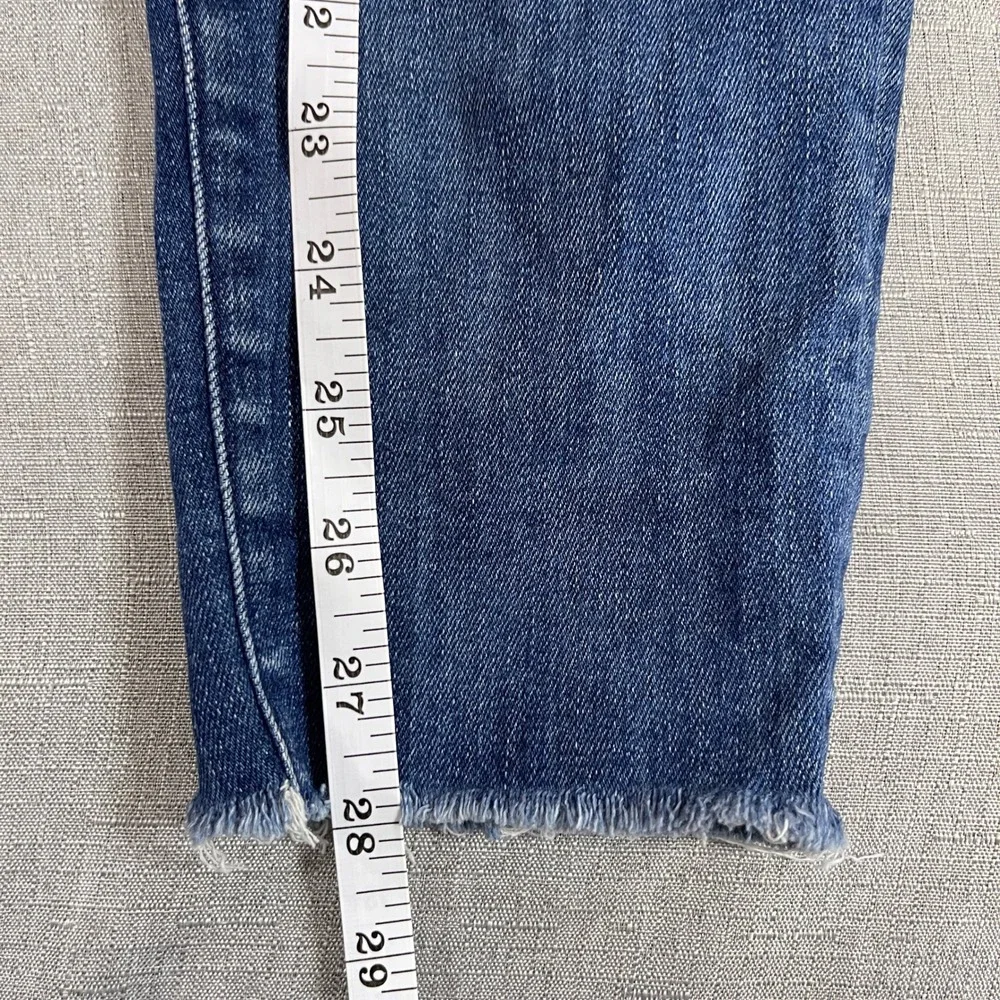 MOTHER High Waisted Looker Ankle Fray Skinny Jeans Womens‎ 26 Blue Denim
